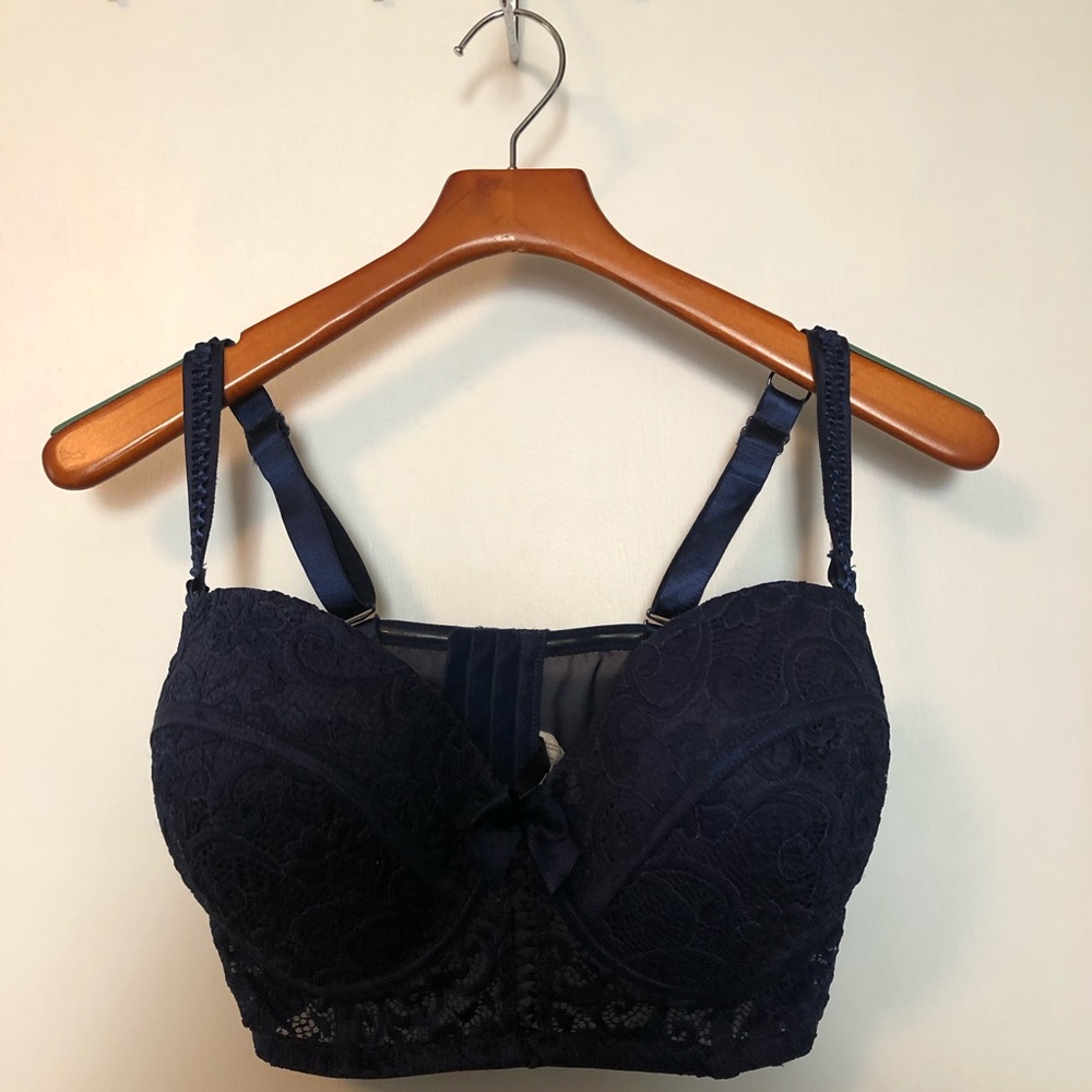 Dark Blue Adore Me Plus Size Longline Bra